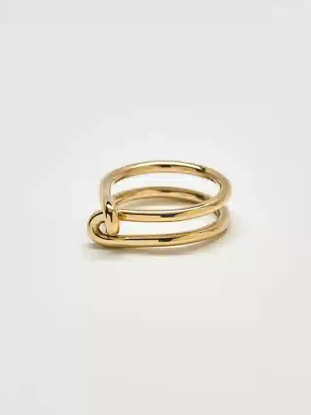 Bague Admiral Row à double nœud dorée