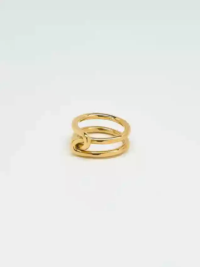 Bague Admiral Row à double nœud dorée