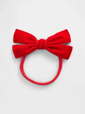 Bandeau à nœud en velours pour bébé