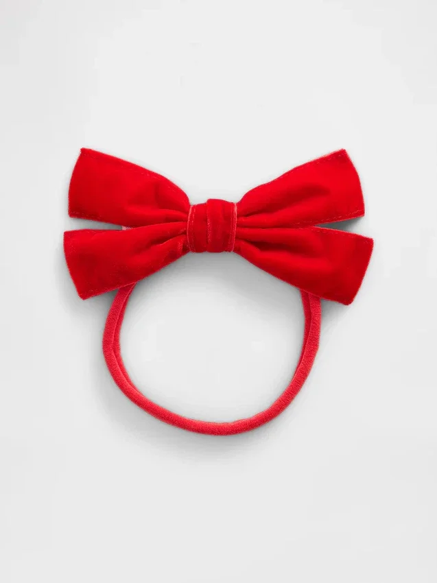 Bandeau à nœud en velours pour bébé