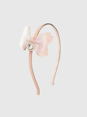 Bandeau à nœud pailleté avec breloque en forme de cœur Sweet Wink