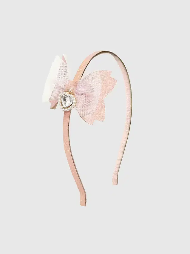 Bandeau à nœud pailleté avec breloque en forme de cœur Sweet Wink