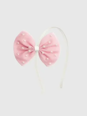 Bandeau « Sweet Wink » avec joli nœud en tulle et perles