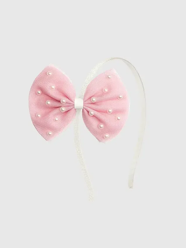 Bandeau « Sweet Wink » avec joli nœud en tulle et perles