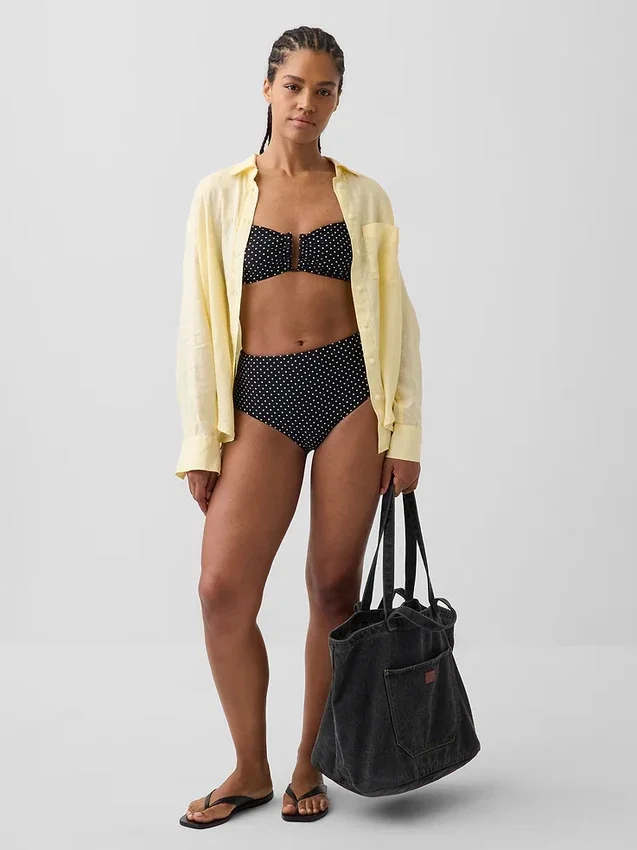 Bas de bikini taille haute