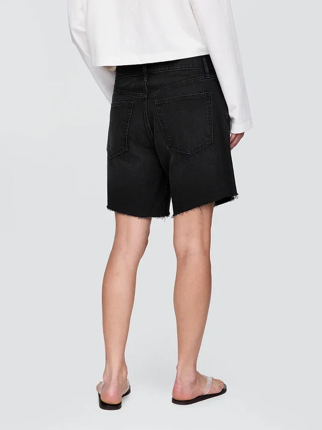 Bermuda en denim ample style années 90, taille mi-haute, 8"