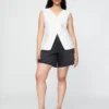 Bermuda en denim ample style années 90, taille mi-haute, 8"