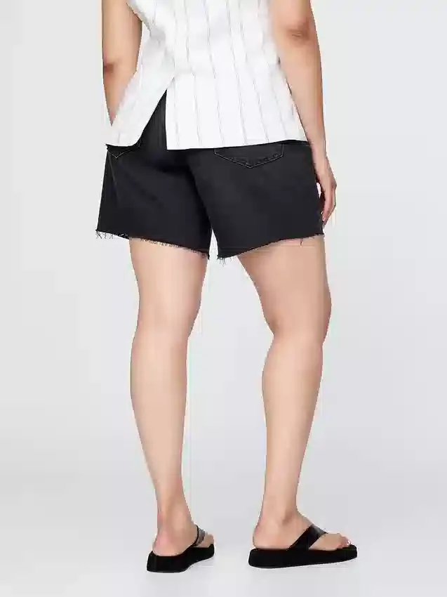 Bermuda en denim ample style années 90, taille mi-haute, 8"
