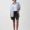 Bermuda en denim ample à taille mi-haute de 8"