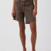 Bermuda en denim ample à taille mi-haute de 8"
