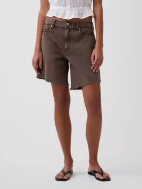 Bermuda en denim ample à taille mi-haute de 8″