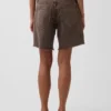 Bermuda en denim ample à taille mi-haute de 8"