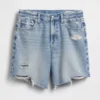 Bermuda en denim ample à taille mi-haute de 8"