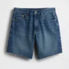 Bermuda en denim ample à taille mi-haute de 8"