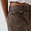 Bermuda en denim ample à taille mi-haute de 8"