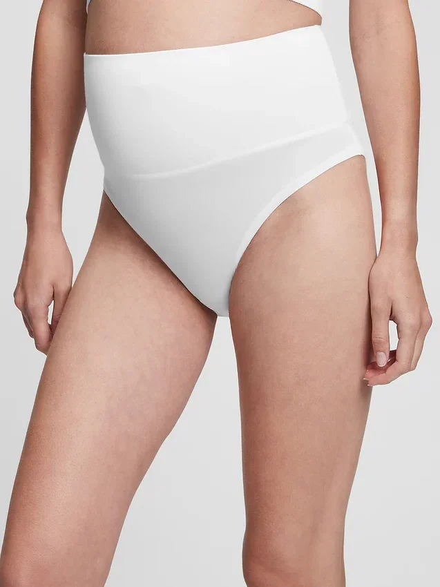 Bikini de maternité et d'après-accouchement à taille haute extensible