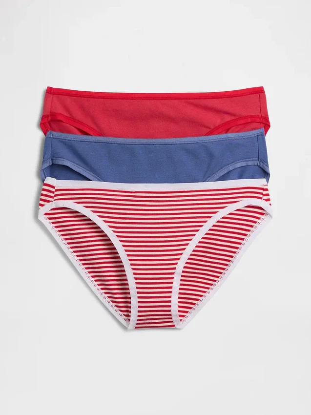 Bikini en coton bio extensible (lot de 3)