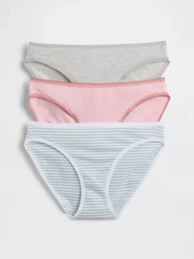 Bikini en coton bio extensible (lot de 3)