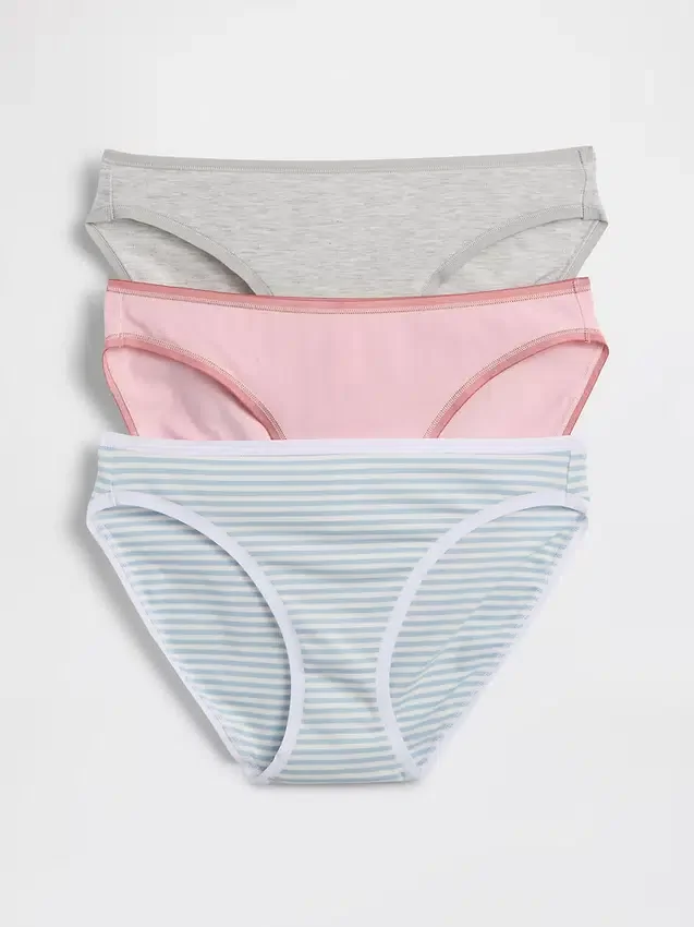 Bikini en coton bio extensible (lot de 3)