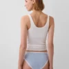 Bikini en coton stretch bio avec bordure en dentelle