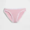 Bikini en coton stretch bio avec bordure en dentelle