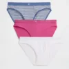 Bikini en coton stretch bio avec logo (lot de 3)