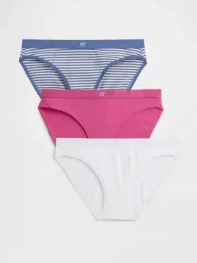 Bikini en coton stretch bio avec logo (lot de 3)