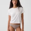 Bikini en coton stretch bio ultra-doux avec bordure en dentelle