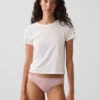 Bikini en coton stretch bio ultra-doux avec bordure en dentelle