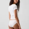 Bikini en coton stretch bio ultra-doux avec bordure en dentelle