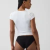 Bikini en coton stretch bio ultra-doux avec bordure en dentelle