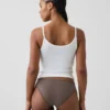 Bikini en coton stretch bio ultra-doux avec bordure en dentelle
