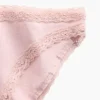 Bikini en coton stretch bio ultra-doux avec bordure en dentelle