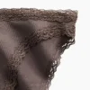Bikini en coton stretch bio ultra-doux avec bordure en dentelle
