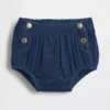 Bloomer en denim en gaze de coton pour bébé, style marin