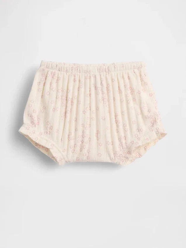 Bloomers à fleurs en coton pointelle côtelé « Baby First Favorites »