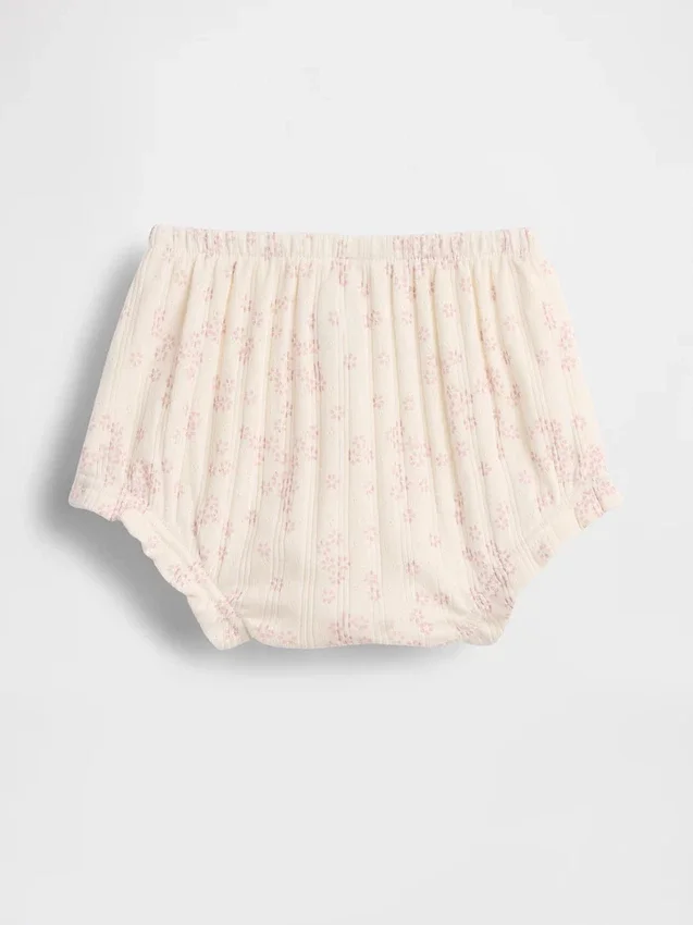 Bloomers à fleurs en coton pointelle côtelé « Baby First Favorites »