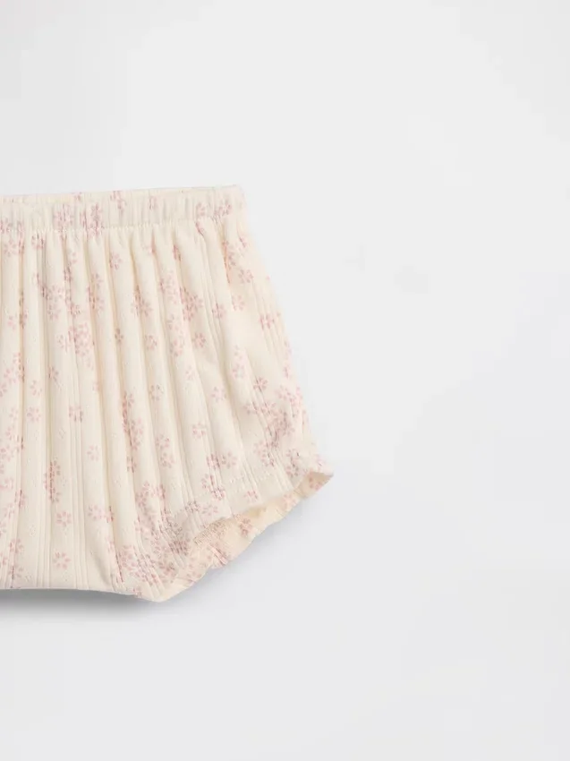 Bloomers à fleurs en coton pointelle côtelé « Baby First Favorites »