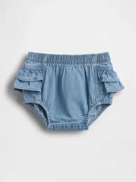 Bloomers à volants en denim pour bébé