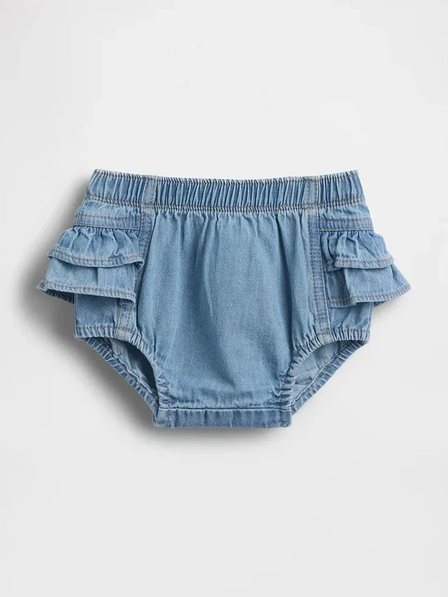 Bloomers à volants en denim pour bébé