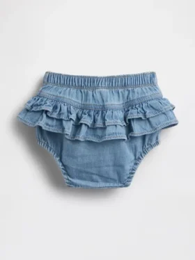 Bloomers à volants en denim pour bébé