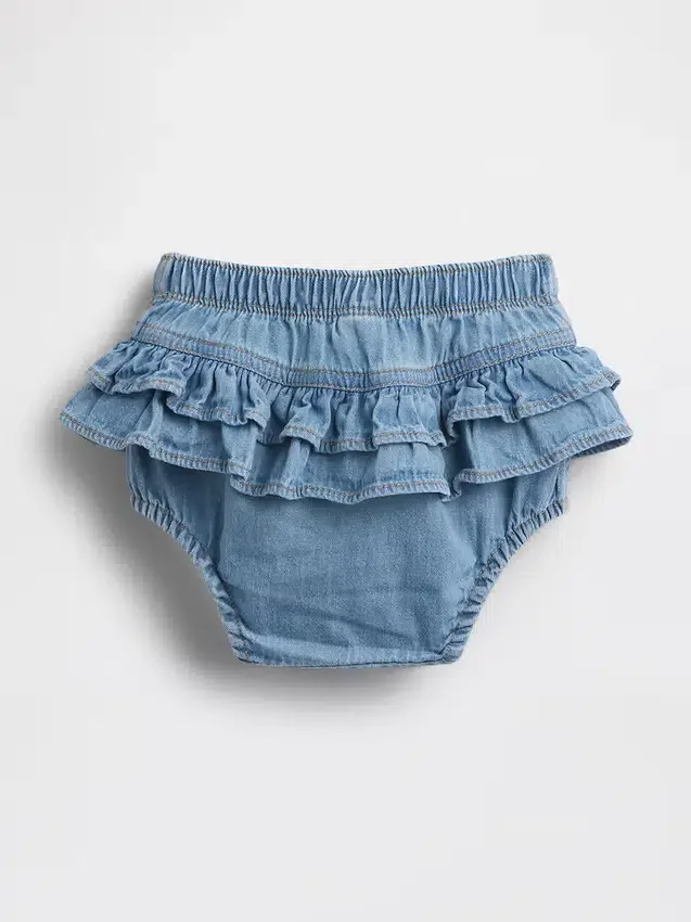 Bloomers à volants en denim pour bébé