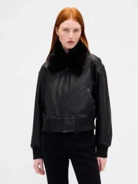 Blouson aviateur en cuir vegan