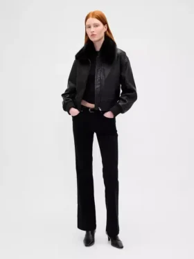 Blouson aviateur en cuir vegan