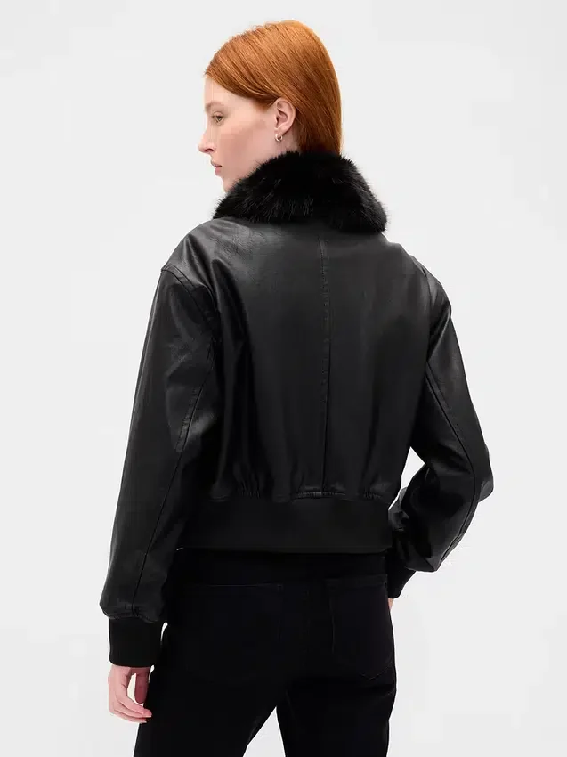 Blouson aviateur en cuir vegan
