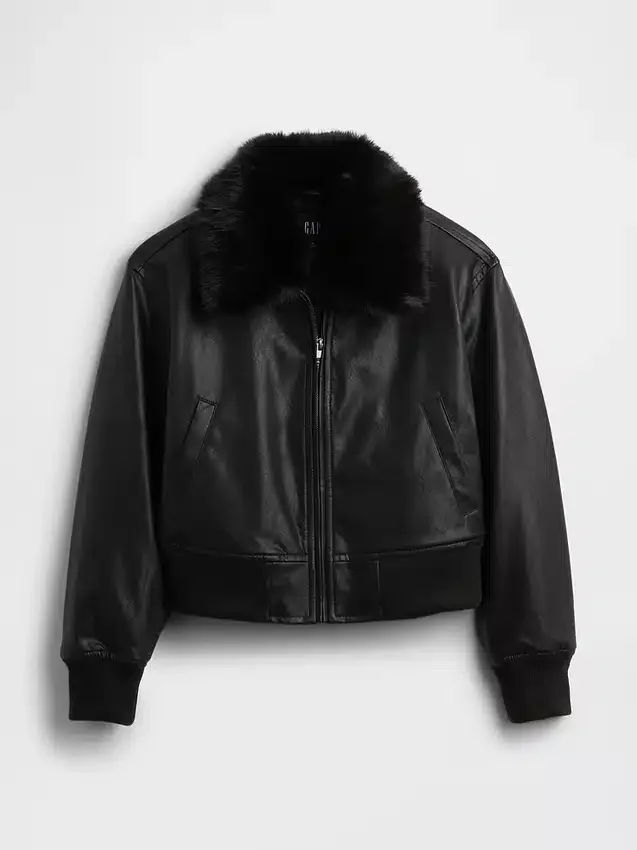Blouson aviateur en cuir vegan