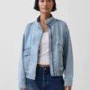 Blouson aviateur en denim oversize