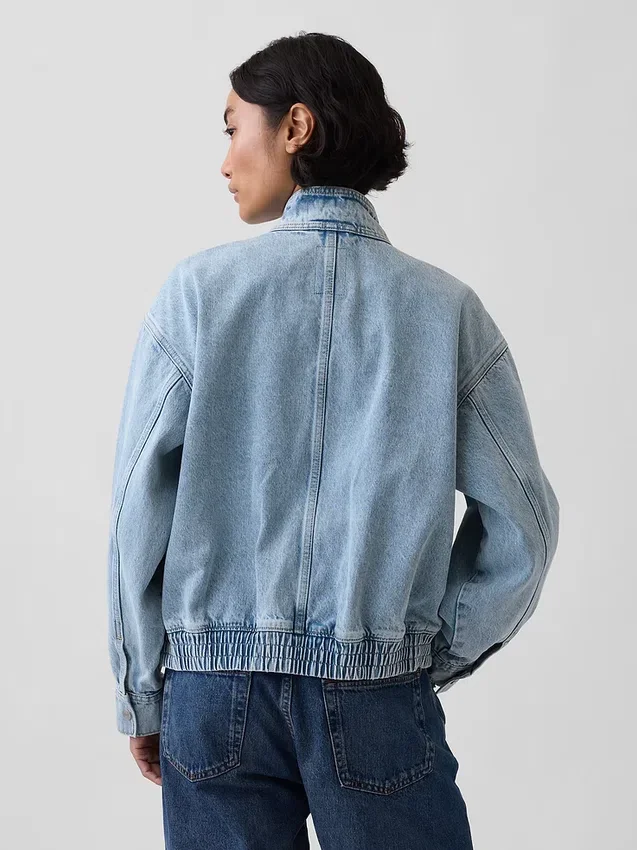 Blouson aviateur en denim oversize