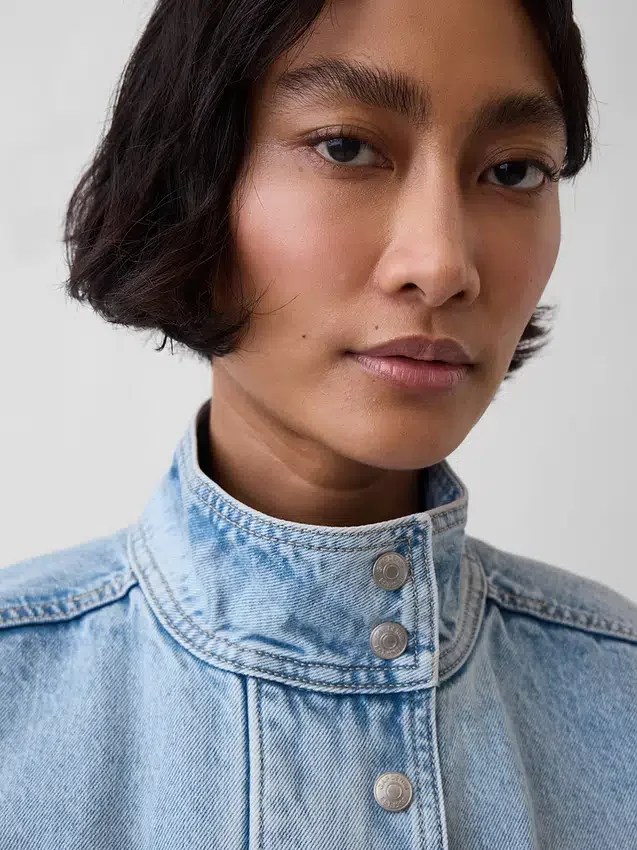 Blouson aviateur en denim oversize
