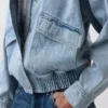 Blouson aviateur en denim oversize